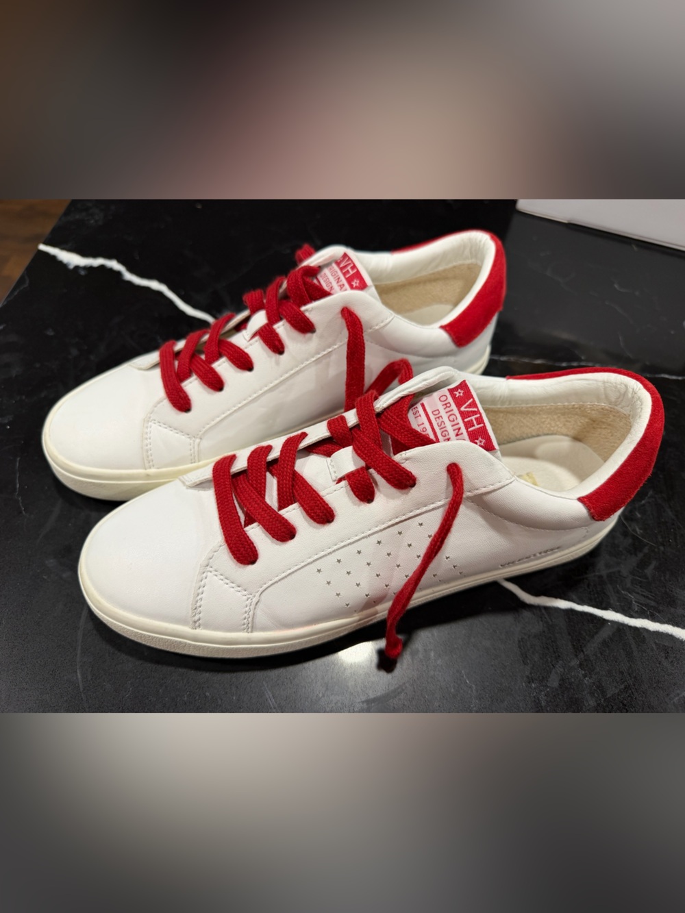 Vintage Havana White Sneakers with Red Accents